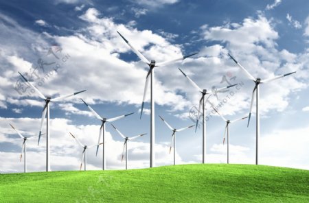 生态与风力发电厂图片