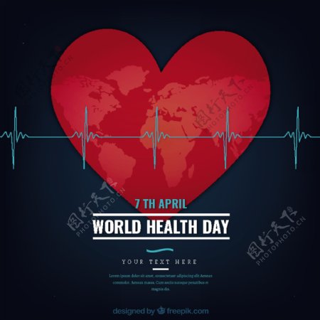 世界卫生日的心脏背景