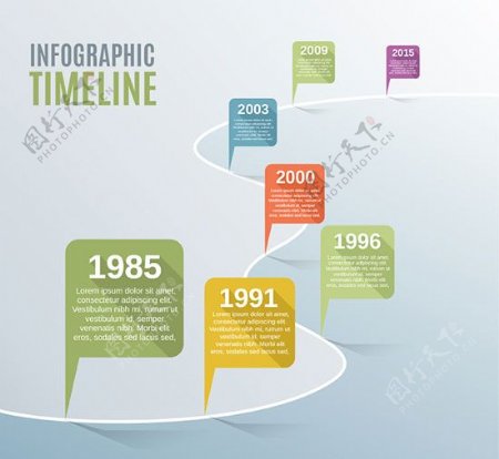 时间轴商务信息矢量图.