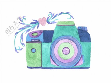 绿色花卉相机图片素材