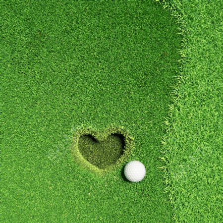 高尔夫球和心形球洞