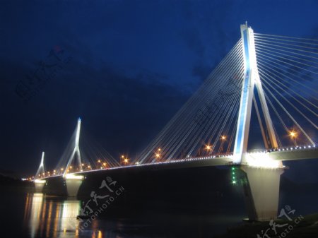 夷陵长江大桥夜景图片