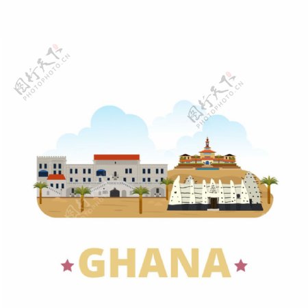 加纳建筑漫画图片