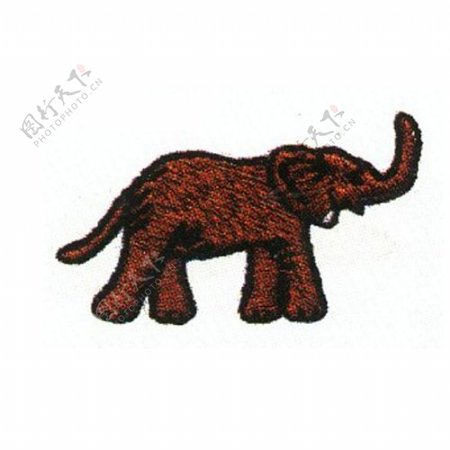 绣花动物色彩大象棕色免费素材
