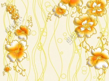 黄金花朵背景墙