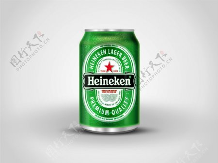 精美绿色罐装啤酒icon图标设计