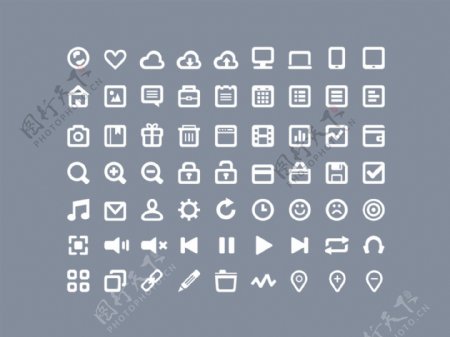 63个粗线条icon图标设计
