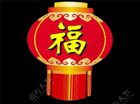 春节福字灯笼装饰视频素材