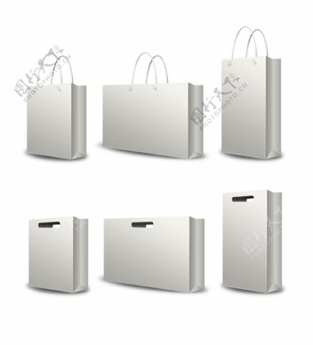 白色多款购物袋图标设计