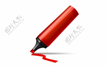 红色彩色画笔icon图标