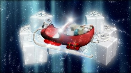 唯美欢乐圣诞节礼物圣诞车视频素材