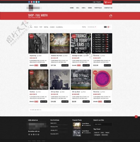 音乐歌曲网站设计素材
