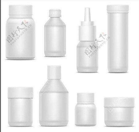 多款白色瓶子包装设计矢量素材