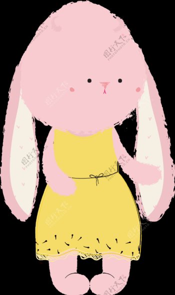 粉色可爱兔子png透明素材