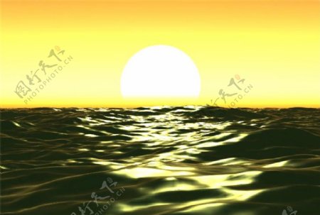 落日和海洋金色温暖背景动态视频素材