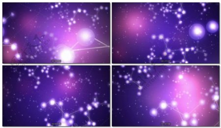 科技分子紫色炫粒光效LED舞台视频背景