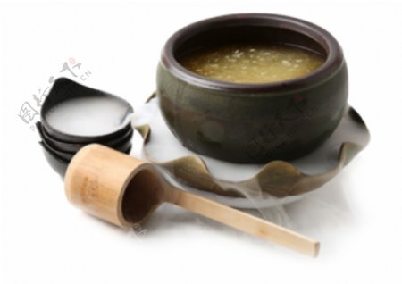瓦罐米粥稀汤营养早餐食物素材