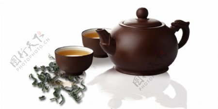 一套茶具素材高雅品茶汤色