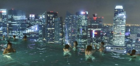 新加坡无边泳池夜景