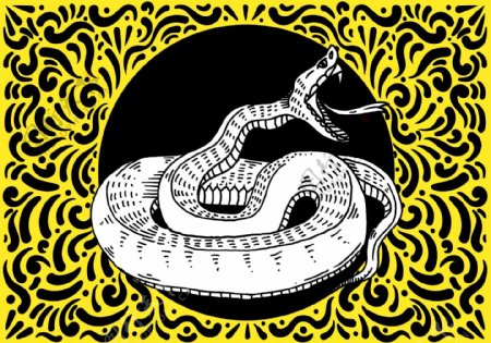 蛇黄色花纹矢量素材