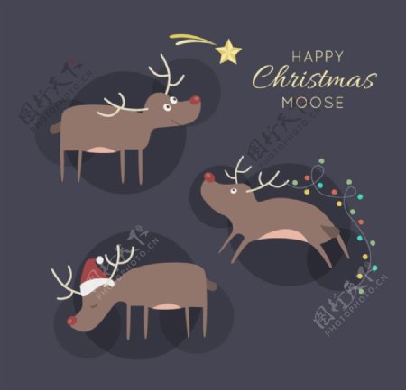 可爱的圣诞麋鹿