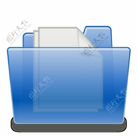 蓝色透明文件夹免抠png透明素材