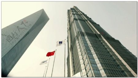 城市实地仰拍摩天大楼视频素材