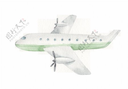 儿童绘画飞机透明装饰素材