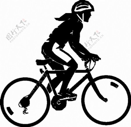 骑单车的女人剪影免抠png透明图层素材