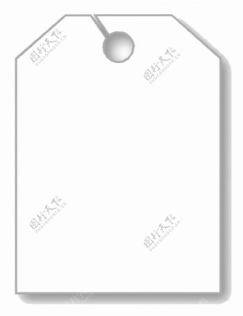 白色空白吊牌免抠png透明素材