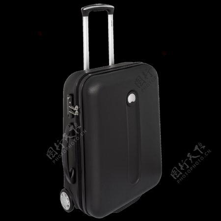黑色拉杆行李箱免抠png透明图层素材