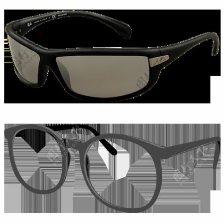两只眼镜免抠png透明图层素材