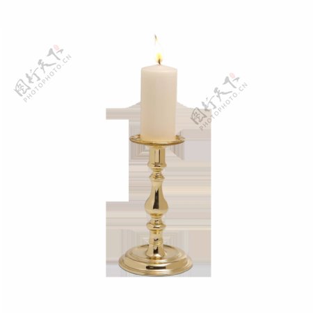 实物金色灯架蜡烛元素