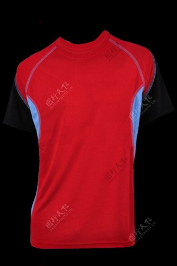 红色短袖T恤运动服免抠png透明图层素材