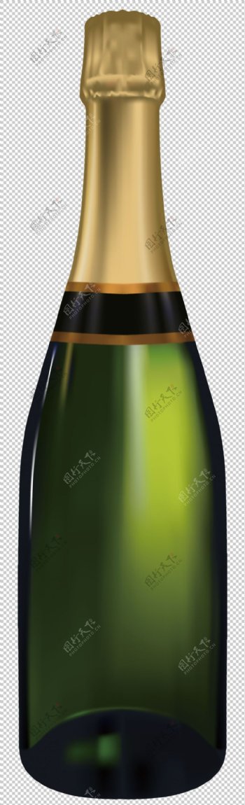 香槟酒瓶图片免抠png透明图层素材
