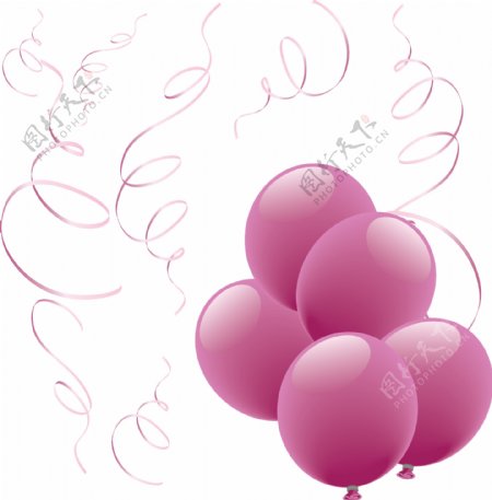 手绘粉红色气球免抠png透明图层素材