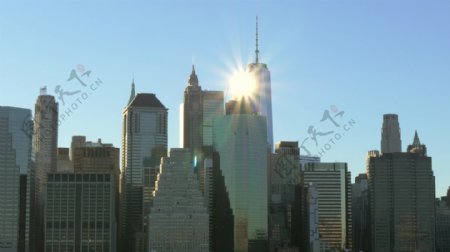 纽约一个世界贸易中心的阳光普照