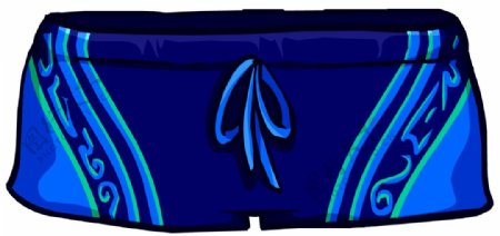 漂亮蓝色超短裤免抠png透明图层素材
