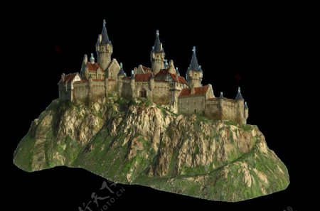 山顶的大城堡免抠png透明图层素材