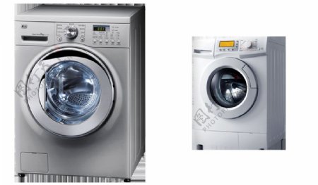两个洗衣机免抠png透明图层素材