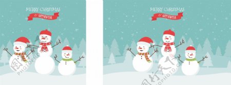 可爱雪人圣诞插画素材