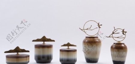 新中式陶瓷馆罐储物罐摆件