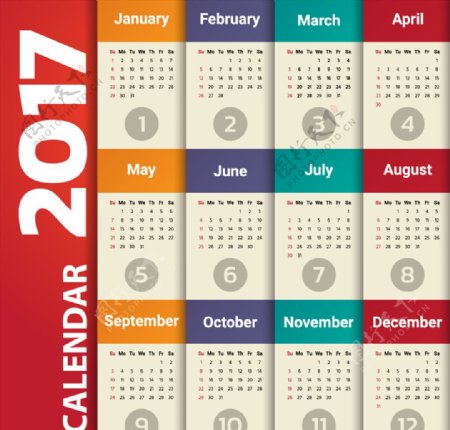 2017创意多彩全年日历