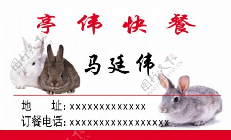 兔子背景名片