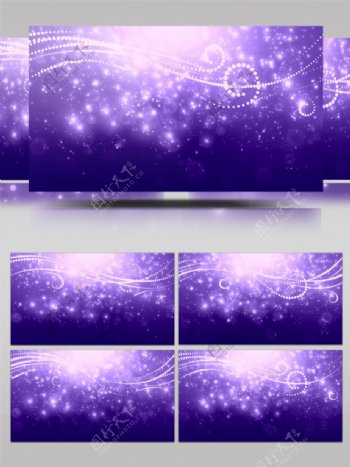 紫色粒子波浪3D全息粒子背景视频