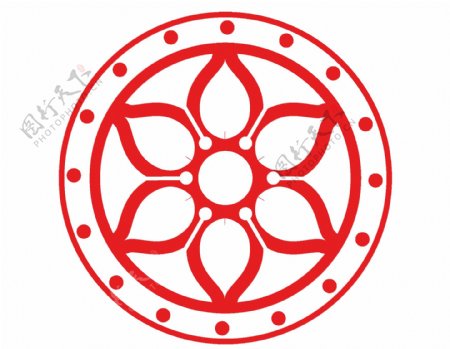 红色香港紫荆花图标png元素