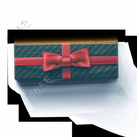 手绘红色质感礼物盒装饰素材