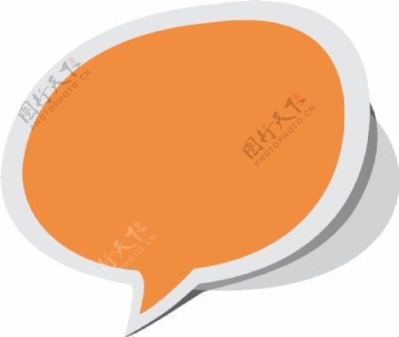 橙色对话框png元素