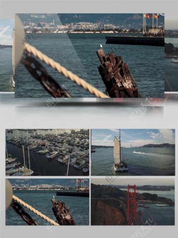 海滨城市港口视频素材实拍