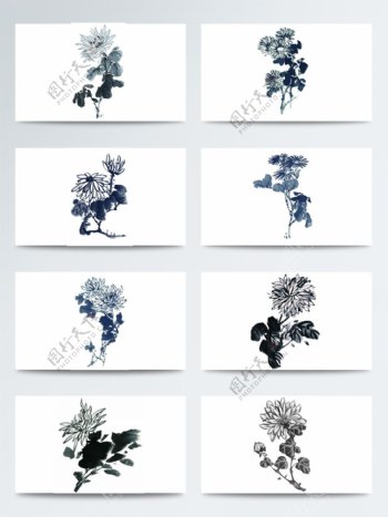 中国风传统水墨菊花图片素材